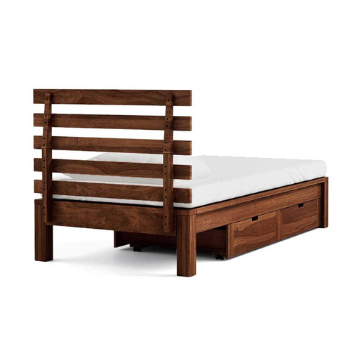 Sheesham Wood Single Bed With Drawer Storage (Matt Finish)