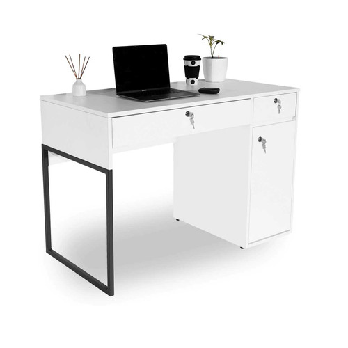 Leo Study Table with Lockable Side Storage & Drawer by Atmosphere