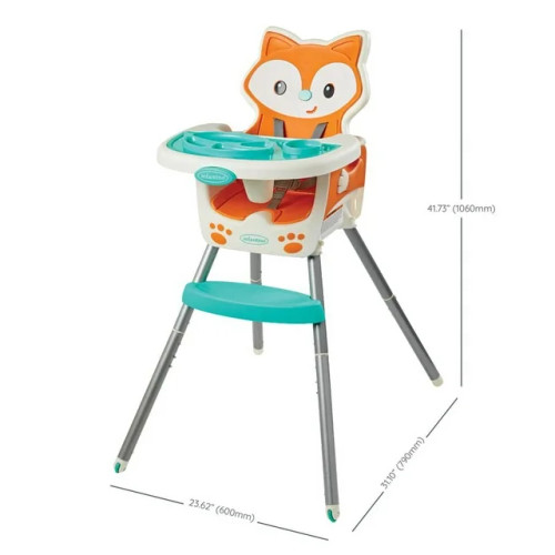 Infantino Grow-with-Me 4-in-1 Convertible High Chair, 6-36 Months, Orange Fox