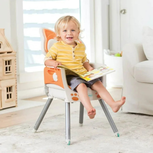 Infantino Grow-with-Me 4-in-1 Convertible High Chair, 6-36 Months, Orange Fox