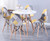 Modern Plastic Side Chairs with Wooden Legs Dining Chair