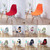 Modern Plastic Side Chairs with Wooden Legs Dining Chair