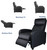 Black recliner chair with massage function. Perfect for home theater seating