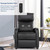 Black recliner chair with massage function. Perfect for home theater seating