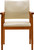 Mid-century dining side chair with faux leather seat in beige. Features a handrail