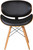 Cassie Dining Chair: Black faux leather, walnut wood. Dimensions: 20"D x 21"W x 31"H