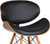 Cassie Dining Chair: Black faux leather, walnut wood. Dimensions: 20"D x 21"W x 31"H