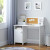 UTEX Kids Study Desk: Wooden Table with Hutch Cabinet, White.