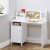 UTEX Kids Study Desk: Wooden Table with Hutch Cabinet, White.
