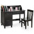Costway Kids Study Desk & Chair: Wooden Writing Table with Drawer Storage Cabinet