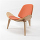 Hans Wegner Style three-legged chair