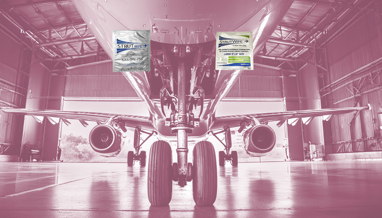 Aircraft strut wipe packages