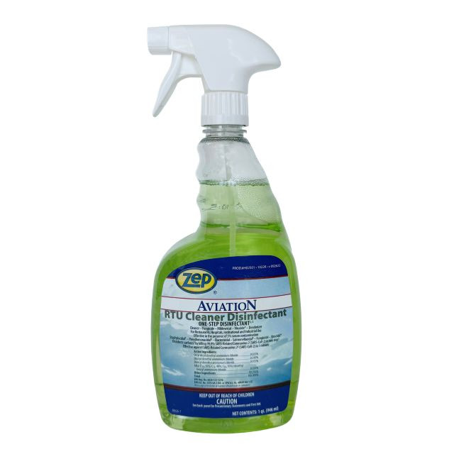 ZEP AVIATION RTU DISINFECTANT CLEANER, 32 OZ TRIGGER SPRAYER BOTTLE