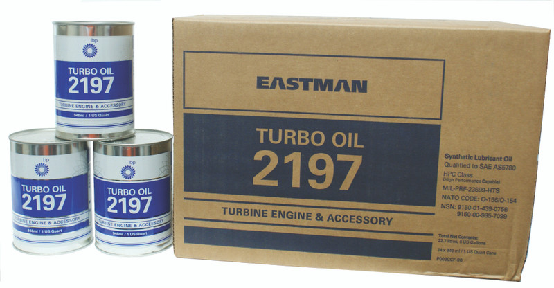 Eastman 2197 aircraft turbine oil quarts and case