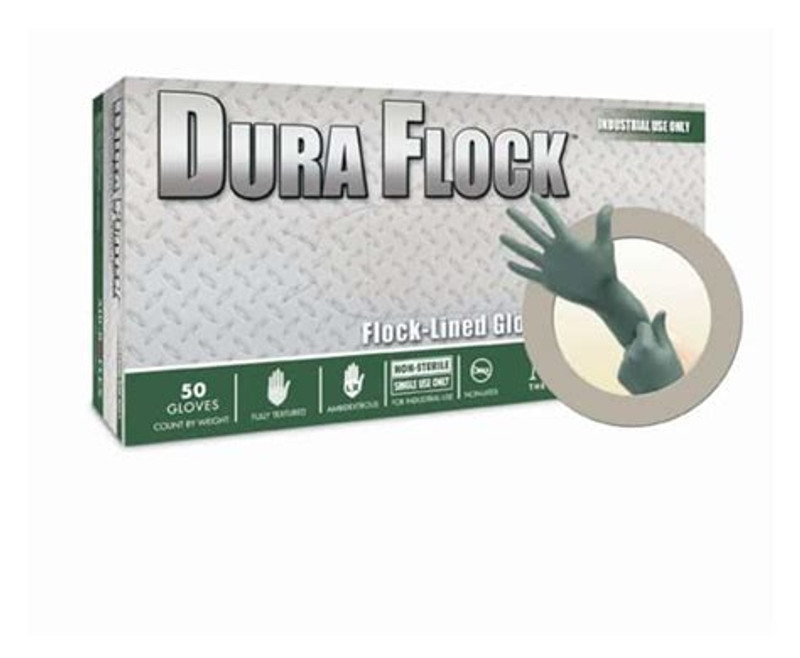 DURA FLOCK NITRILE GLOVES