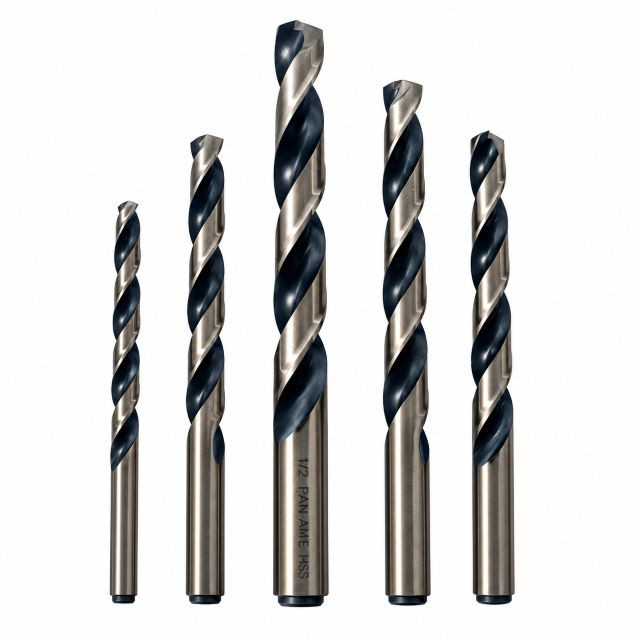 FIVE COATED TWIST AIRCRAFT DRILL BITS