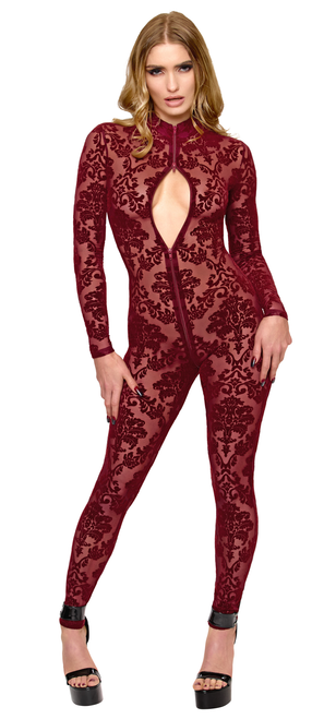F421 Masquerade Three-Way Zip Catsuit