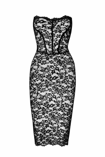 F301 Catalyst lace up midi dress - Noir Handmade - B2B