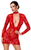F415 Lovebite Plunging V Mini Dress