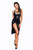 F251 Powerwetlook midi dress with zipper in front