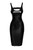 F251 Powerwetlook midi dress with zipper in front