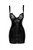 F254 Powerwetlook mini-dress with lace chest and 2-way zipper