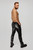 H067 Long pants made of snake wetlook with back pockets