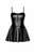 F308 Dreamer wetlook corset mini dress with front zipper