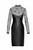 F310 Sublime wetlook and flocked mesh midi dress