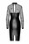 F310 Sublime wetlook and flocked mesh midi dress