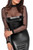 F310 Sublime wetlook and flocked mesh midi dress