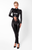 F319 Caged wetlook catsuit with zippers and ring