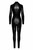 F319 Caged wetlook catsuit with zippers and ring