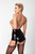 F325 Glam suspender wetlook and vinyl shorts