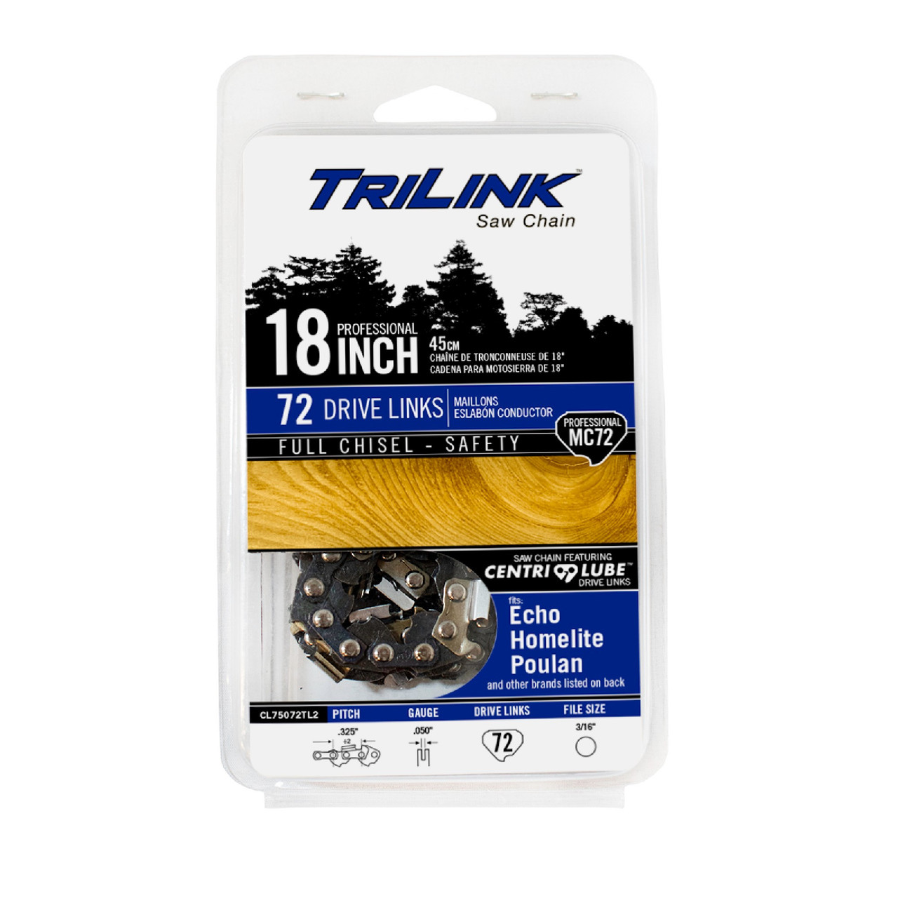 TriLink Chainsaw Chain .325 Chisel .050 72DL for Solo 651 H72