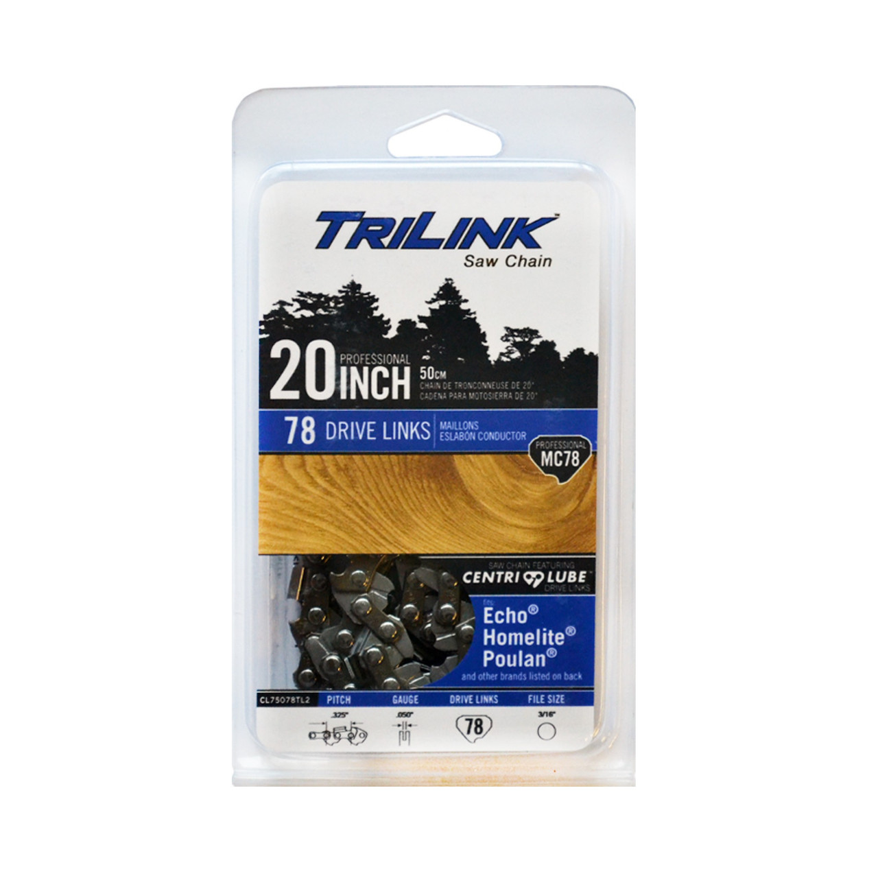 TriLink Chainsaw Chain .325 Chisel .050 78DL for Solo 651 H78