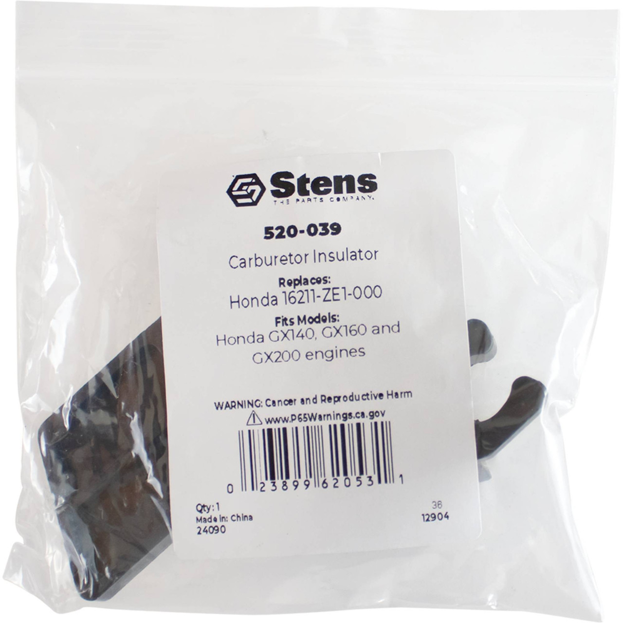 Carburetor Insulator For Honda GX140 and GX200 engines 16211-ZE1