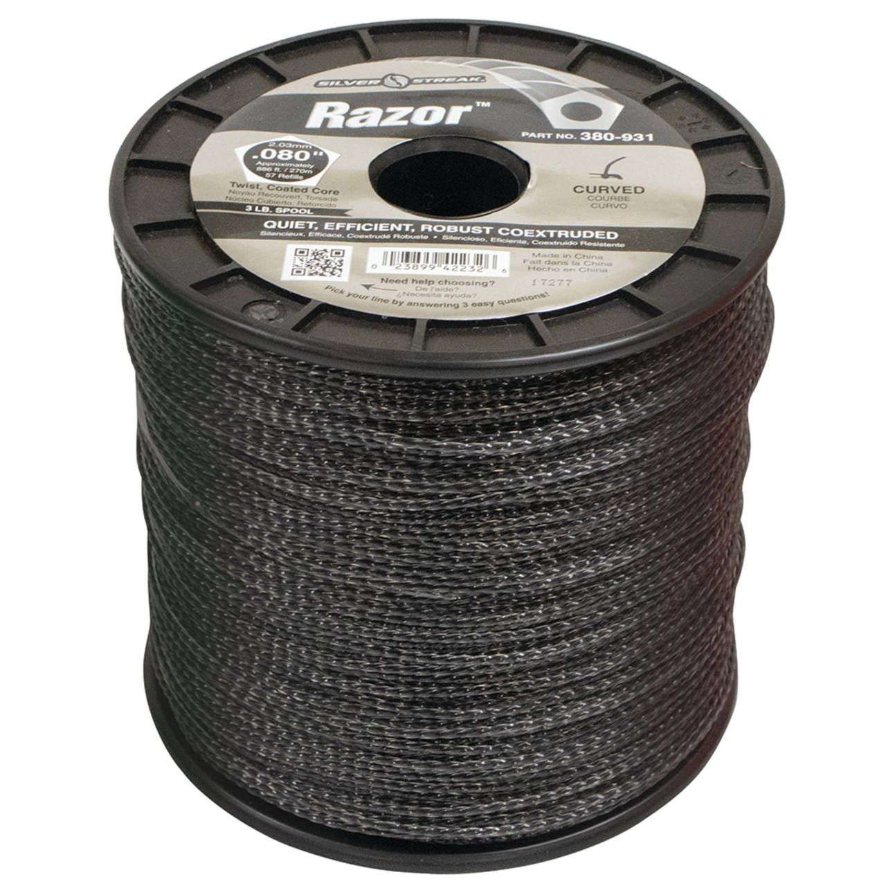 A Spool Razor Stens Silver Streak Razor Trimmer Line For .080 3 lb. Spool, 380-931 ...