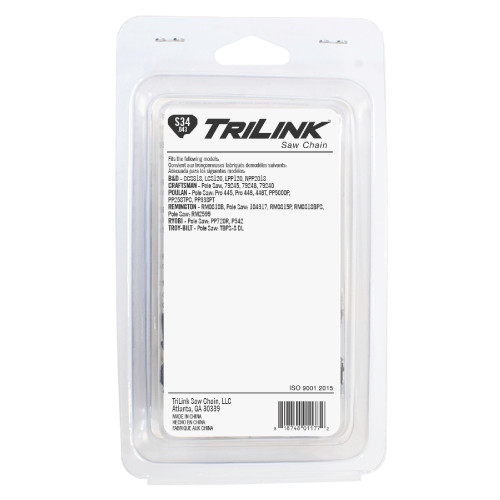 TriLink Chainsaw Chain 3/8 LP Semi-Chisel .043 34DL for Ryobi PP720R; CL14334TL2
