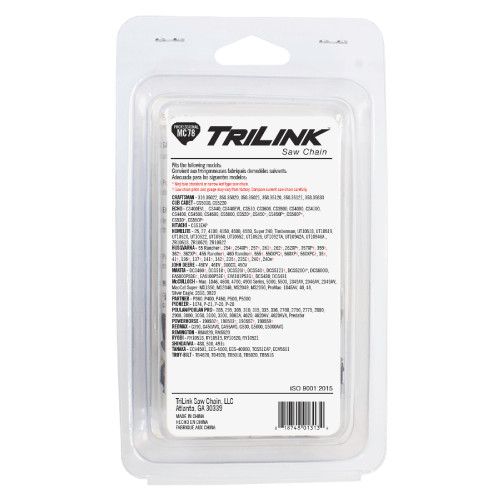 TriLink Chainsaw Chain .325 Chisel .050 78DL for Solo 651 H78-20BPX; CL75078TL2