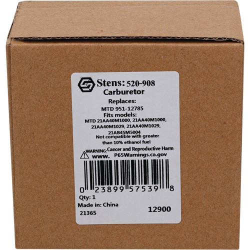 Carburetor For MTD 21AA40M1000, 21AA40M1000, 21AA40M1029 751-10797; 520-908