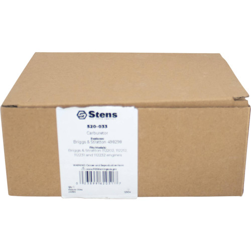 Carburetor For Briggs & Stratton 112202, 112212, 112231, 112232 engines; 520-033