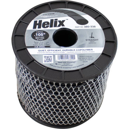 Helix Trimmer Line 893' Approx Length, 0.105" Dia., 3 lb. Size, Black; 380-338