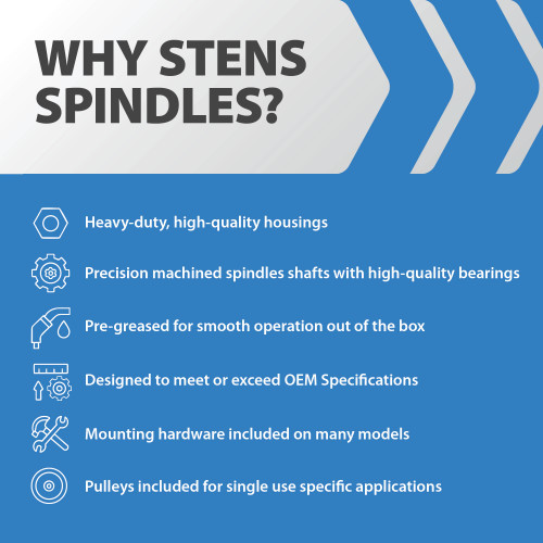 Stens Spindle Assembly 285-358 for Gravely most GR, HR and PM series 59114000