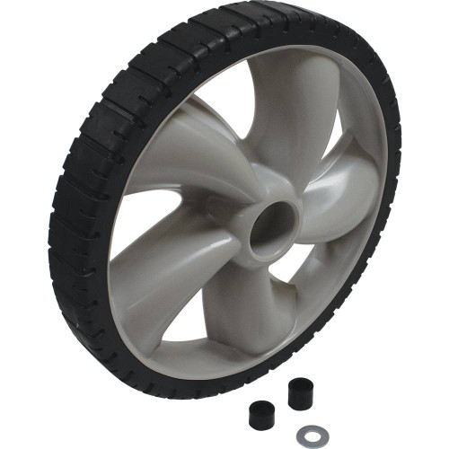 Plastic Wheel Includes 3/8" , 1/2", and 3/4" spacers. Includes washer; 195-059