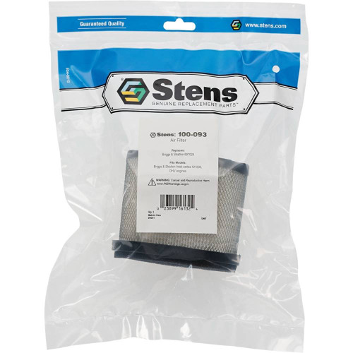 Stens 100-093 Air Filter For Briggs & Stratton Engines Intek Series 121600