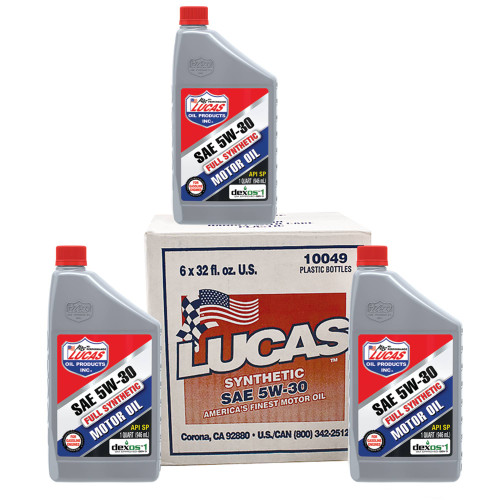 Synthetic Motor Oil For Lucas Oil SAE 5W-30, Six 32 Oz. Bottles; 051-663