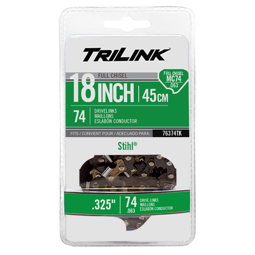 Chain Pre-Cut Loop 74 DL 18" Bar Length, .063" Chainsaw Gauge 76374TK