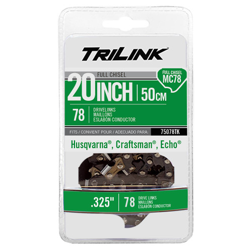 Chain Pre-Cut Loop 78 DL 20" Bar Length, .050" Chainsaw Gauge 75078TK