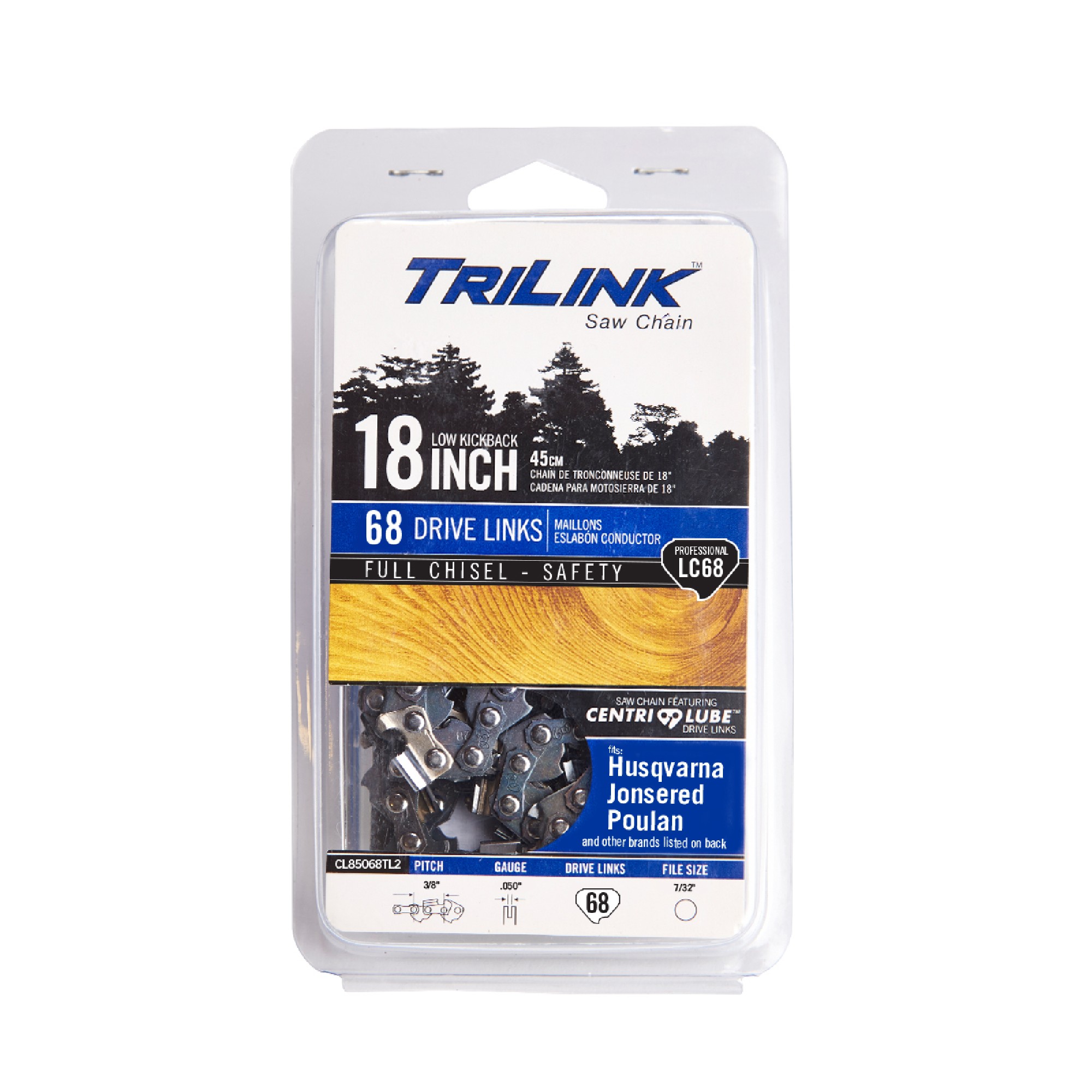 TriLink Chainsaw Chain 3/8 STD Chisel 050 68DL for Solo 603 D68